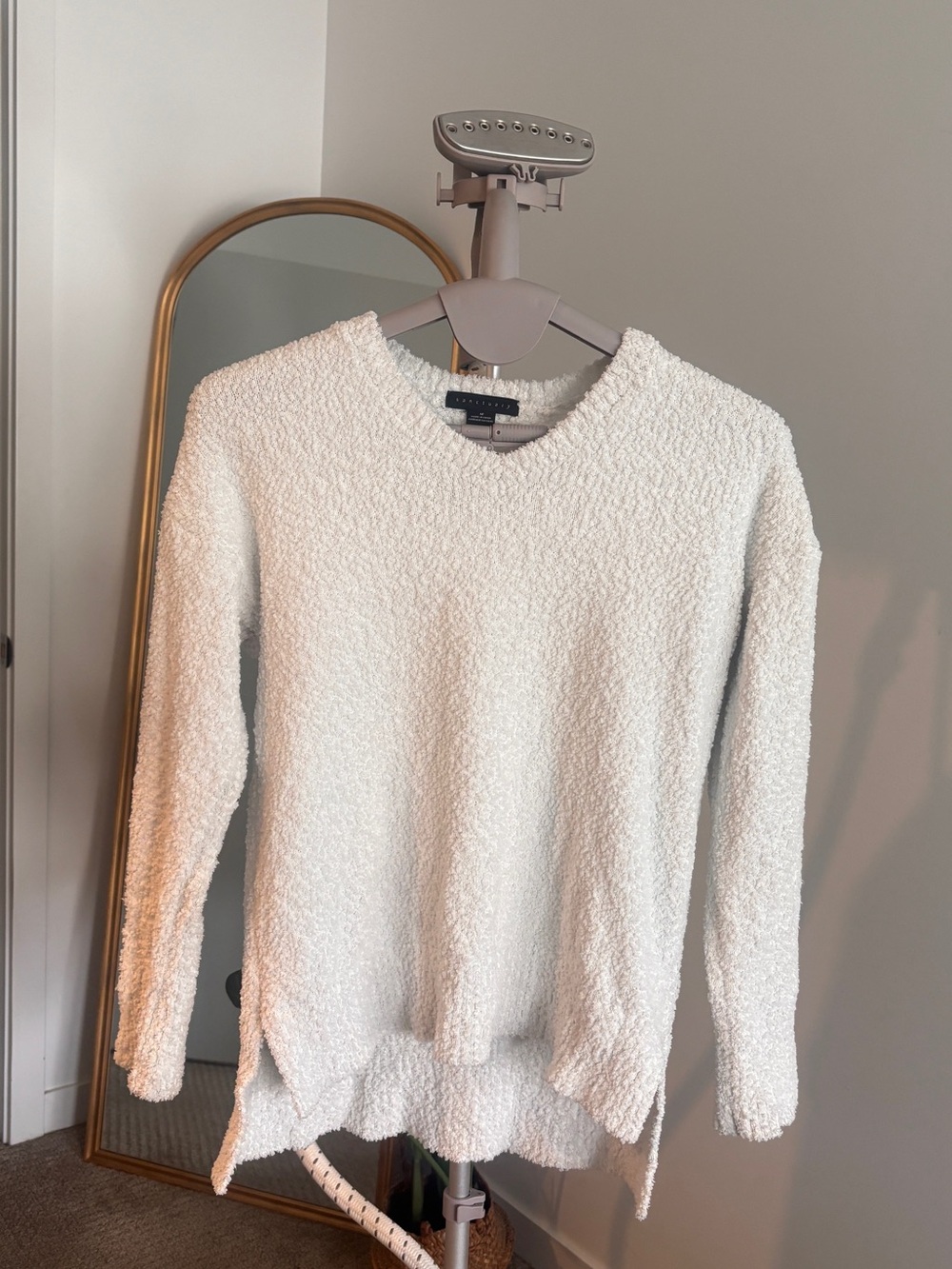 Sanctuary Cream Textured V-Neck Sweater